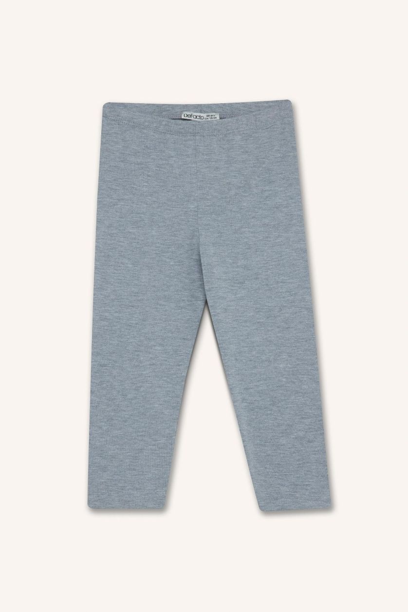 Kız Çocuk - Genç Kız Optik Gri Melanj Midi Tayt Kız Çocuk