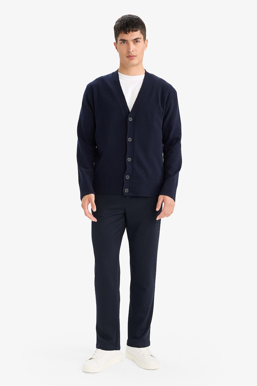 Men NAVY Relax Fit Knitwear Cardigan