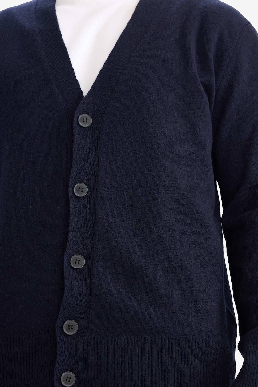 Men NAVY Relax Fit Knitwear Cardigan