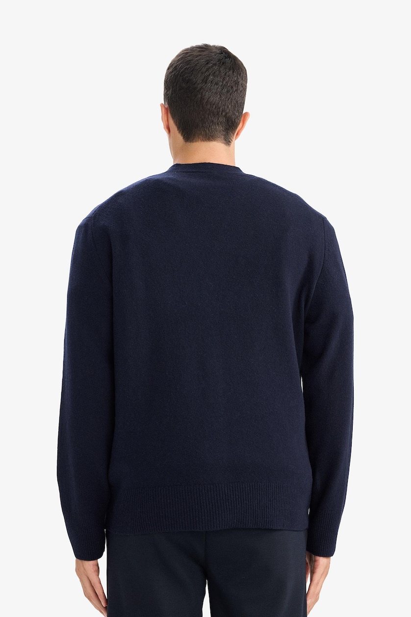 Men NAVY Relax Fit Knitwear Cardigan