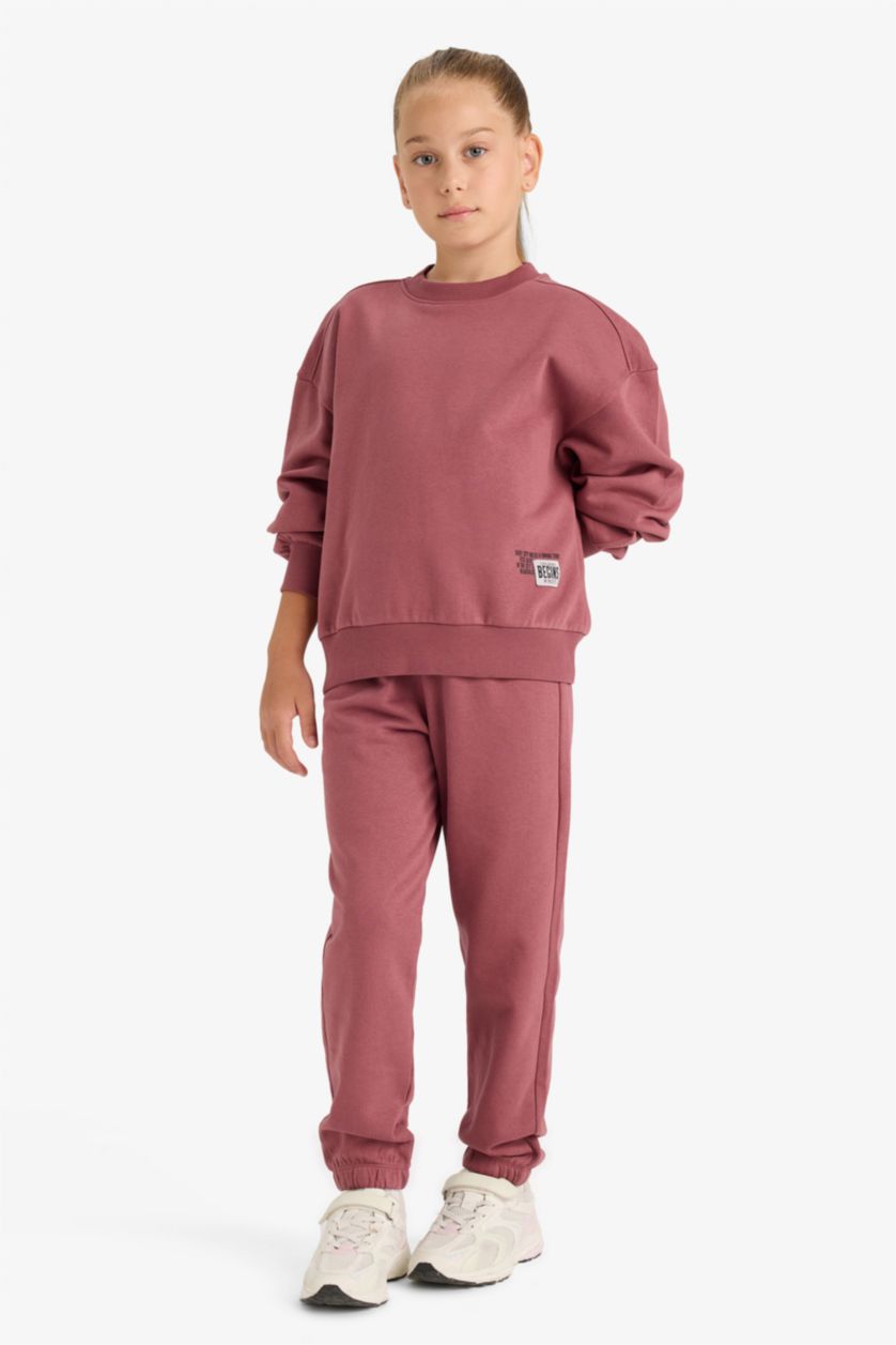 FILLES Bordeaux Foncé Ensemble Sweatshirt et Jogging pour fille