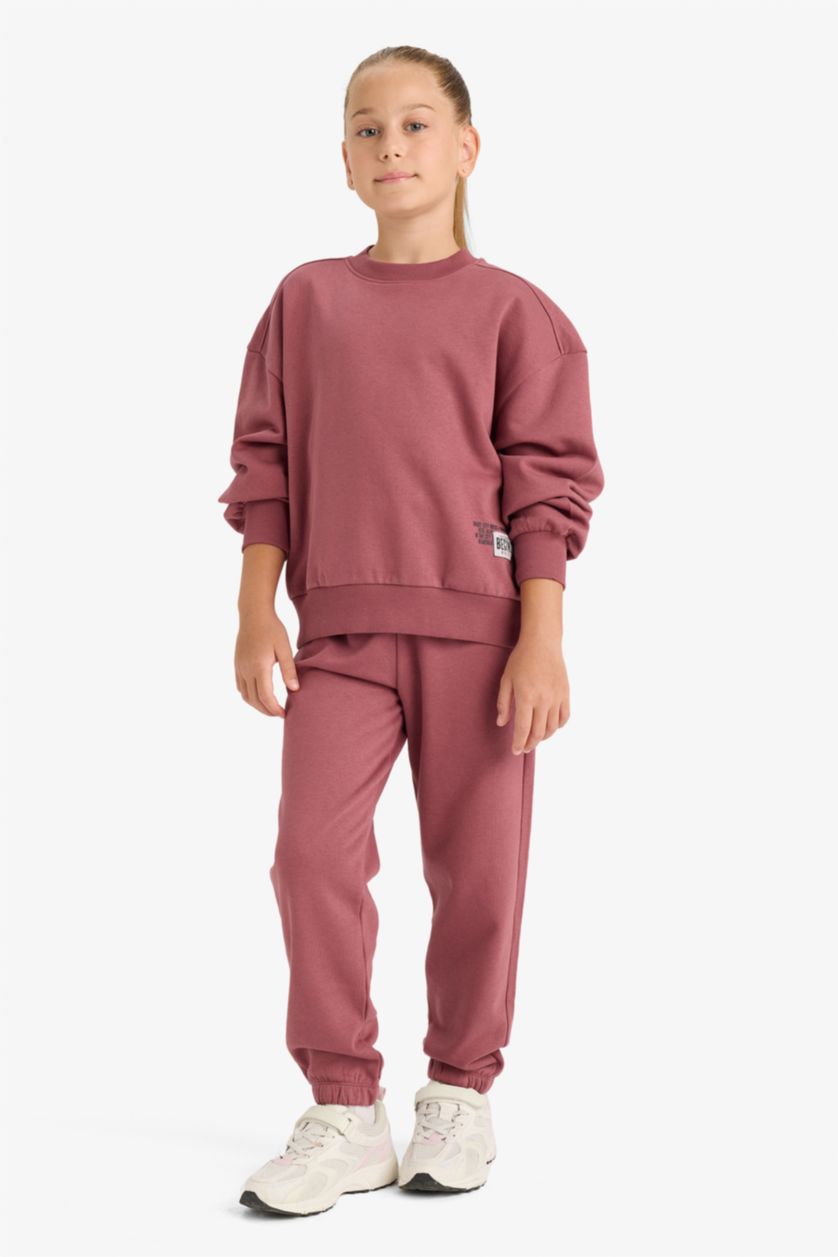 FILLES Bordeaux Foncé Ensemble Sweatshirt et Jogging pour fille