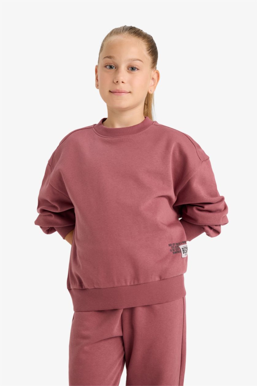 FILLES Bordeaux Foncé Ensemble Sweatshirt et Jogging pour fille