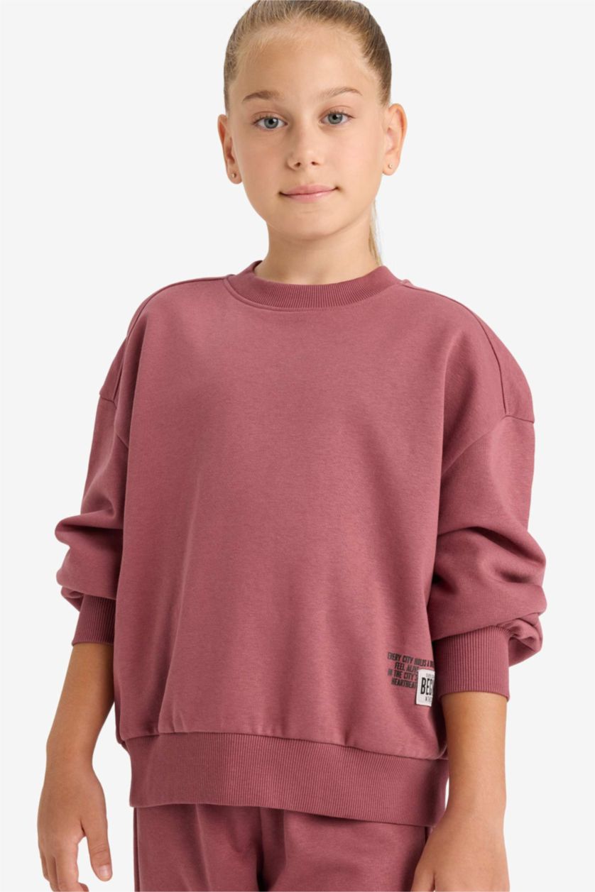 FILLES Bordeaux Foncé Ensemble Sweatshirt et Jogging pour fille