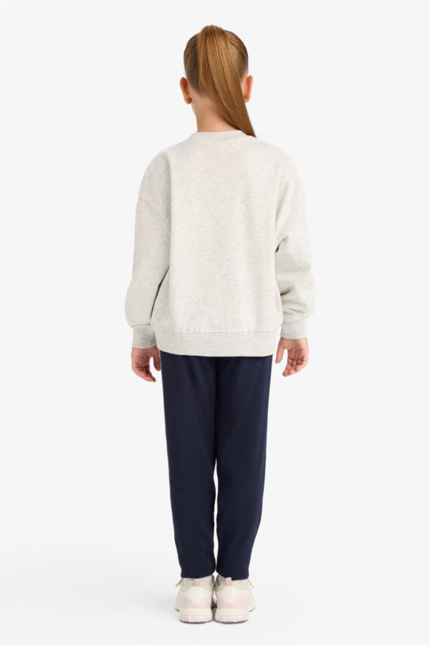 FILLES Gris Clair Ensemble Sweatshirt imprimé et Pantalon pour fille