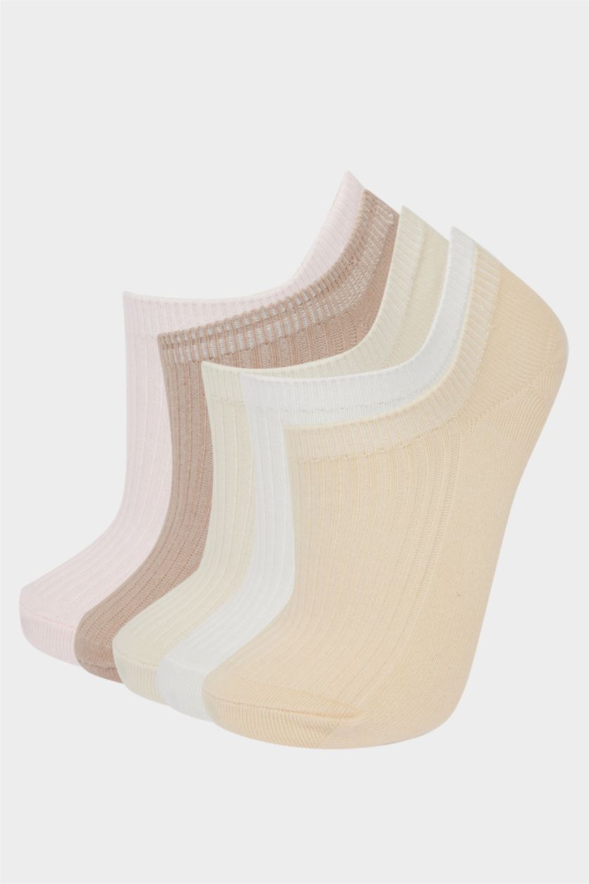 Kadın Açık Pembe Kadın 5'li Pamuklu Sneaker Çorap