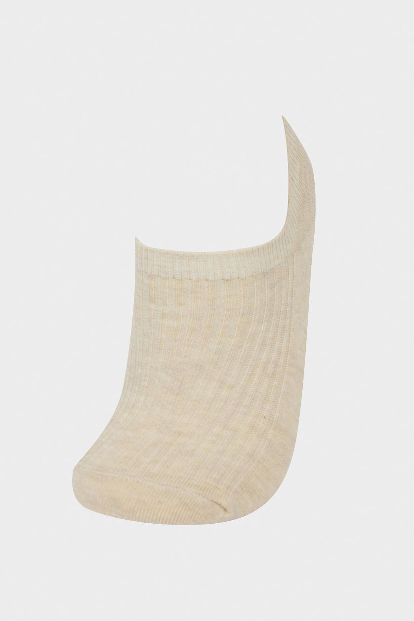 Kadın Açık Sarı Kadın 5'li Pamuklu Sneaker Çorap