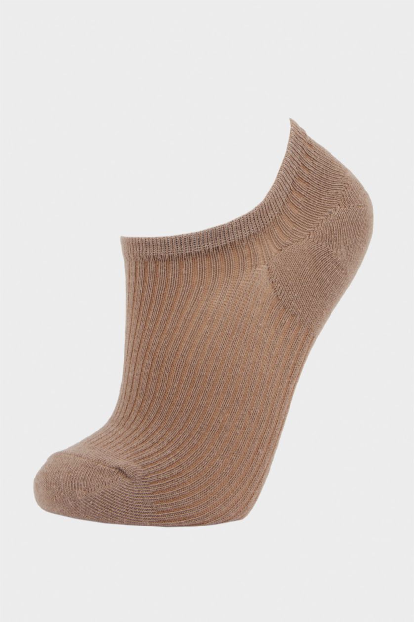 FEMME Marron Lot de 5 Chaussettes sneaker en coton pour femme