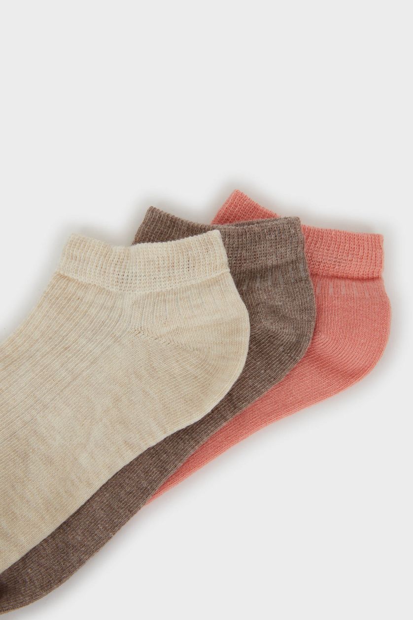FEMME Marron Clair Lot de 3 paires de Chaussettes courtes en coton pour femme
