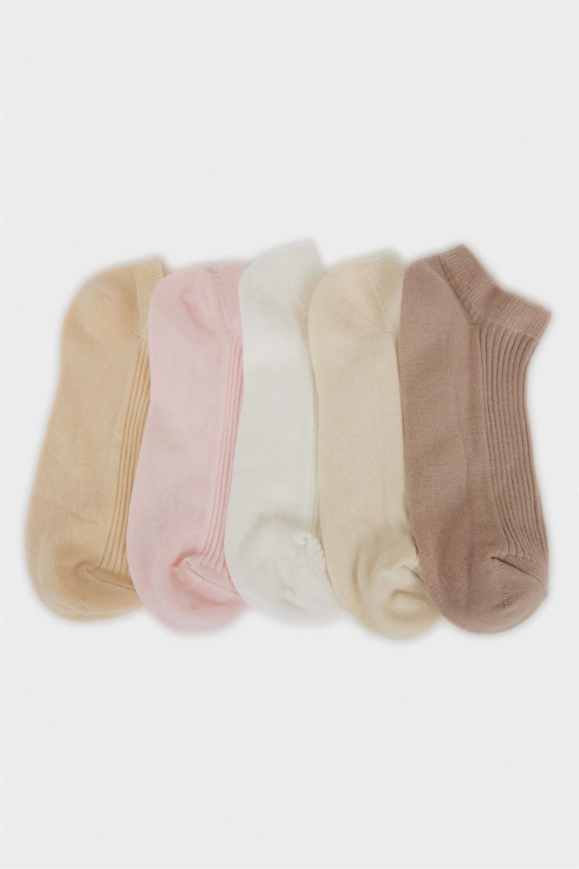 Kadın Açık Pembe Kadın Rahat Lastikli 5'li Pamuklu Patik Çorap