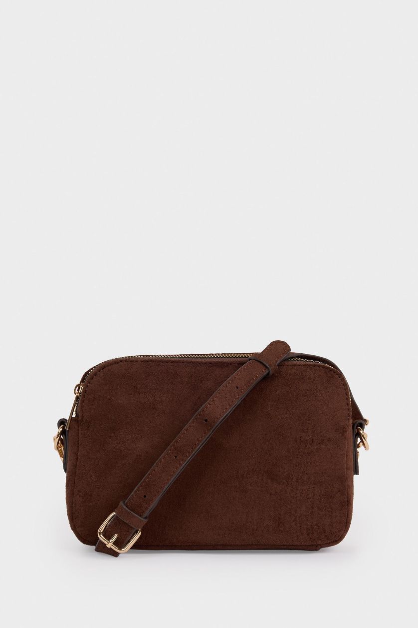 Kadın Koyu Kahve Kadın Süet Çapraz Çanta