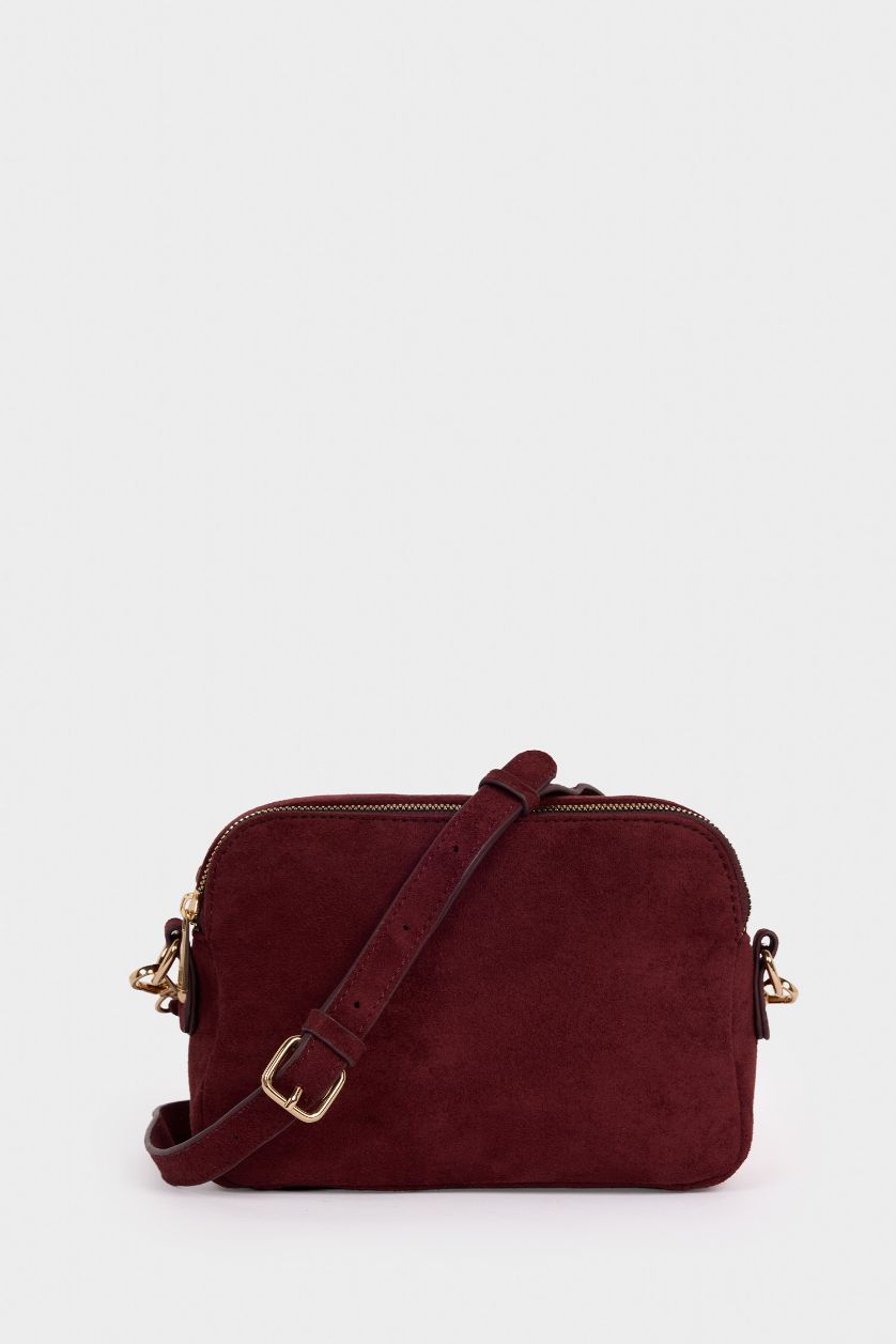 Kadın Bordo Kadın Süet Çapraz Çanta