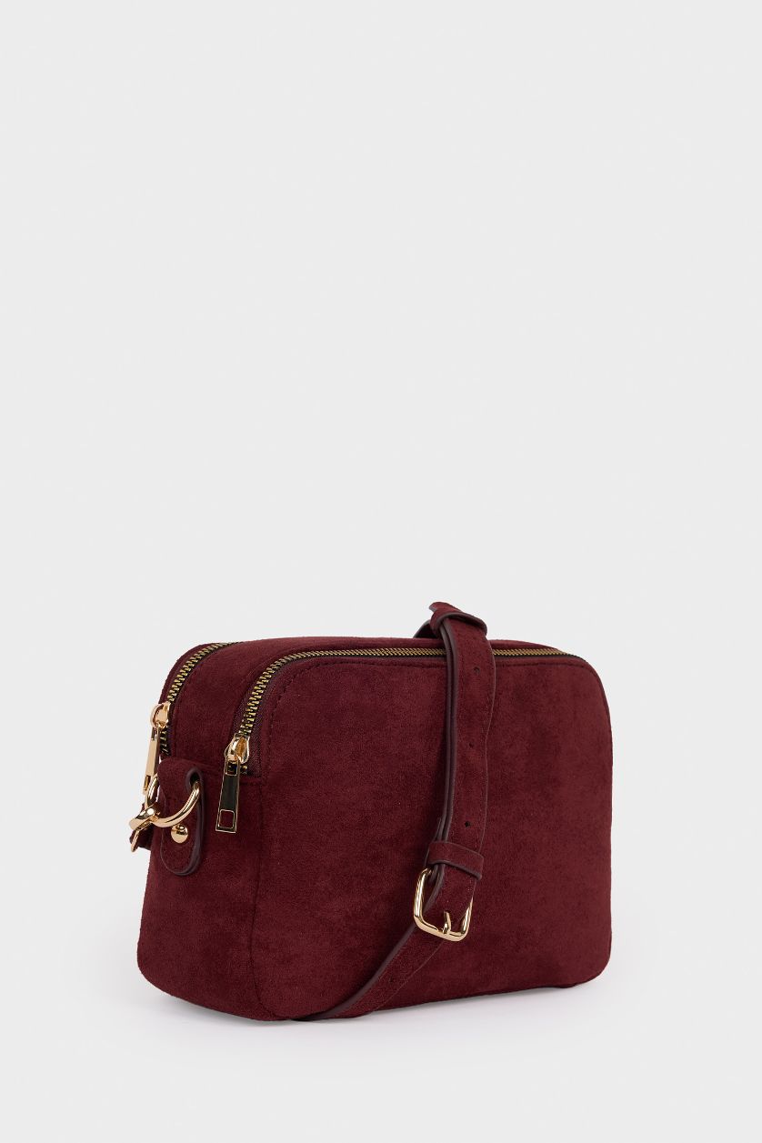 Kadın Bordo Kadın Süet Çapraz Çanta