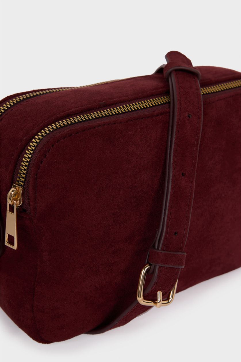 Kadın Bordo Kadın Süet Çapraz Çanta