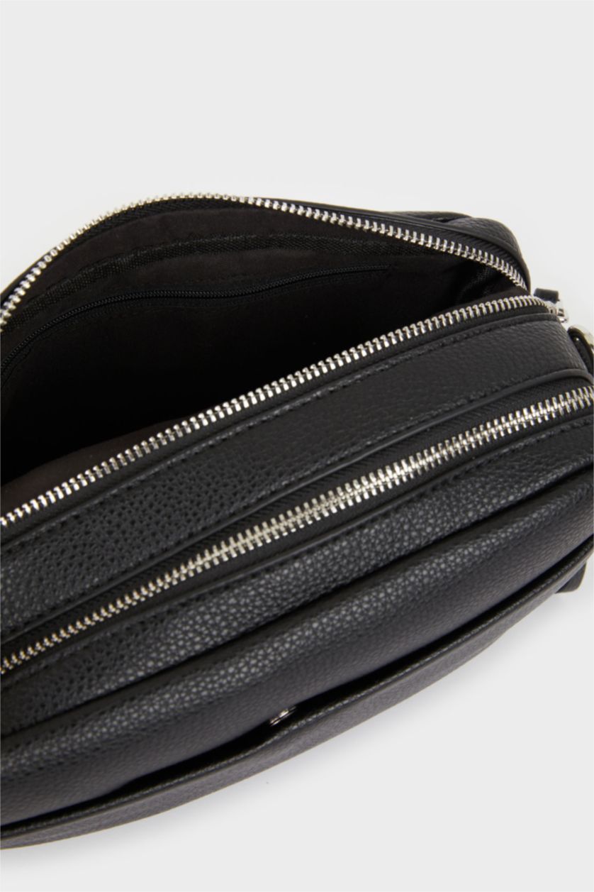 Kadın Siyah Suni Deri Çapraz Çanta