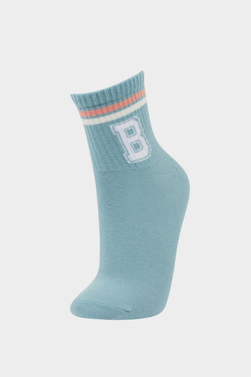 Kadın Karma Kadın Rahat Lastikli 3'lü Pamuklu Soket Çorap