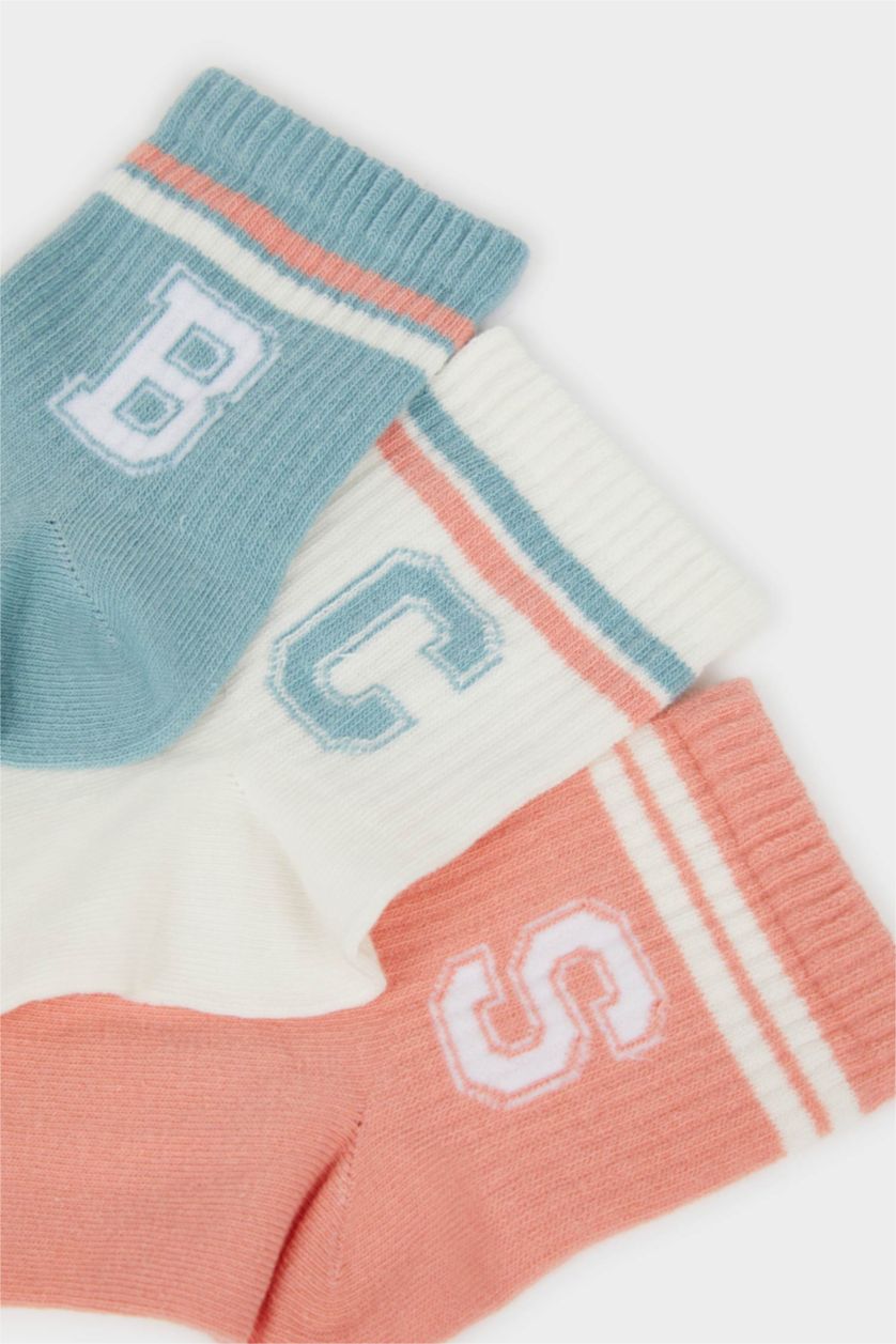 Kadın Karma Kadın Rahat Lastikli 3'lü Pamuklu Soket Çorap