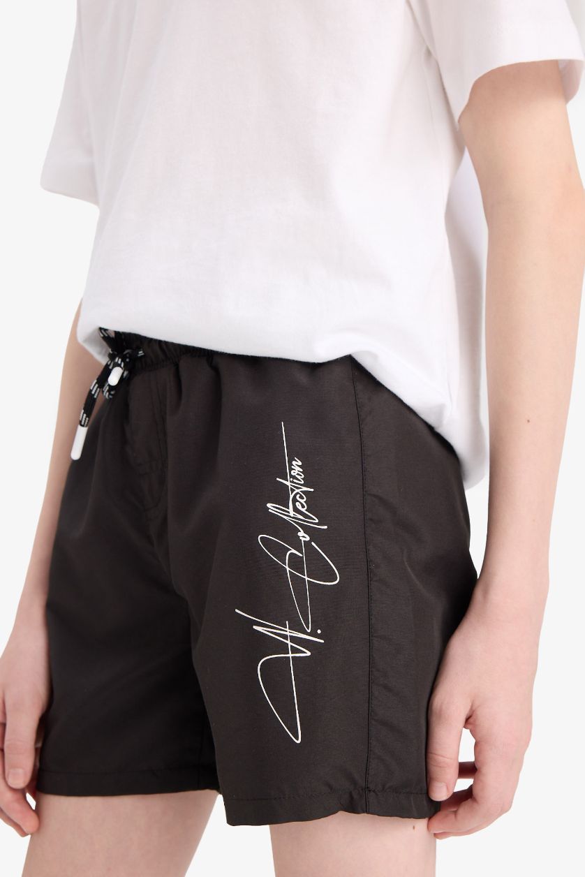 Erkek Çocuk - Genç Erkek Siyah Deniz Şortu Erkek Çocuk