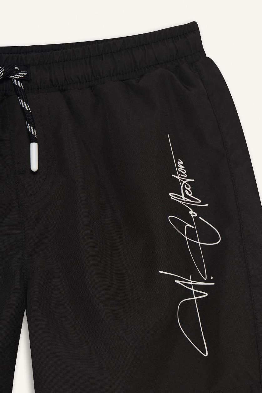 Erkek Çocuk - Genç Erkek Siyah Deniz Şortu Erkek Çocuk