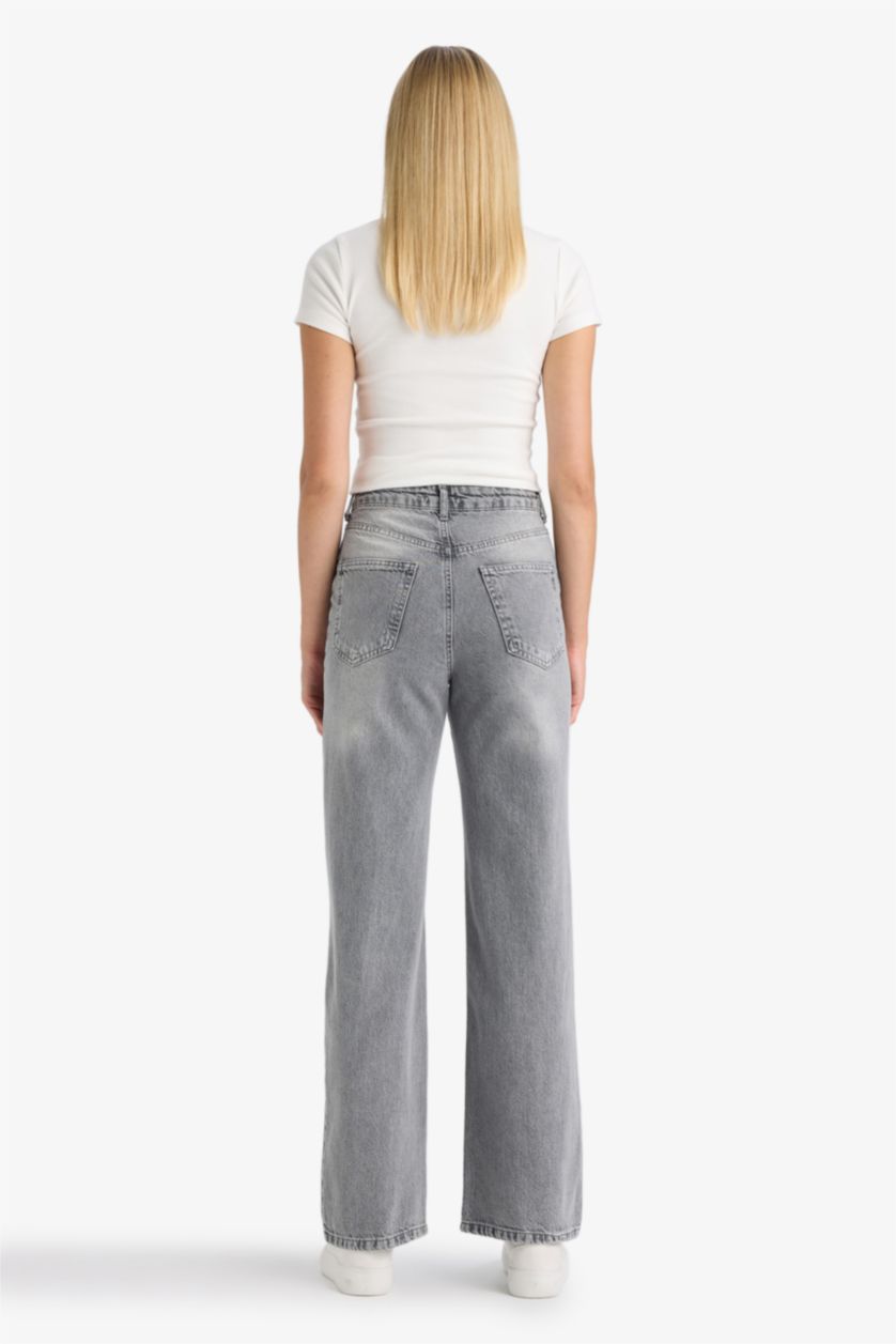 نساء رمادي High Waist Trousers