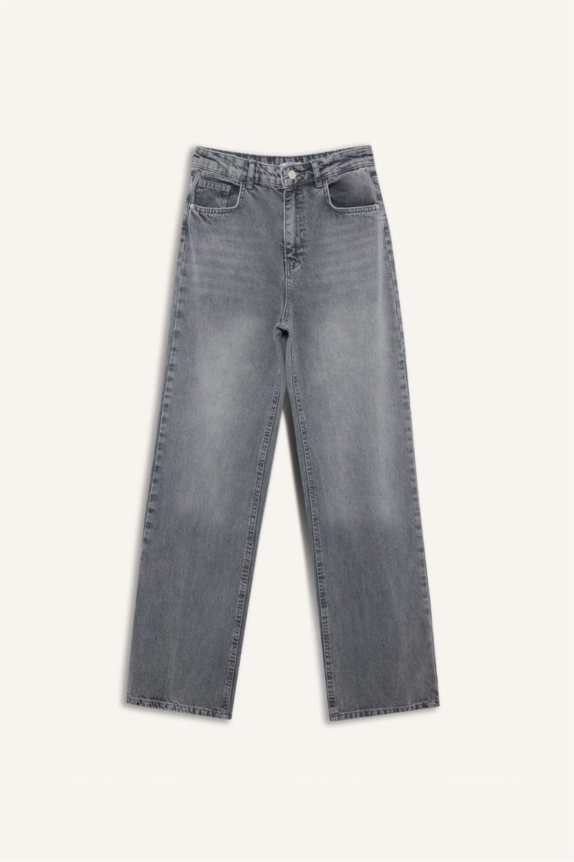 نساء رمادي High Waist Trousers