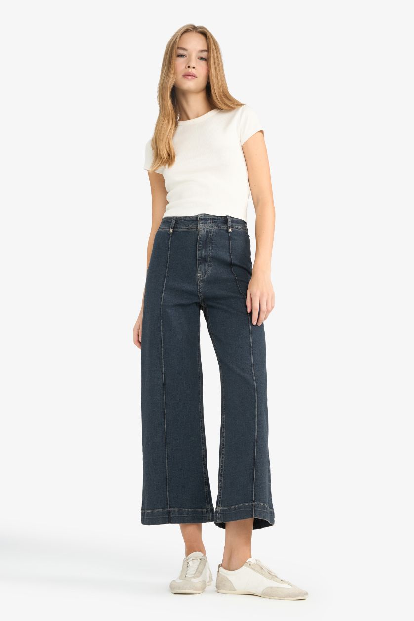 WOMAN Dark Blue Culotte Fit High Waist Denim Trousers