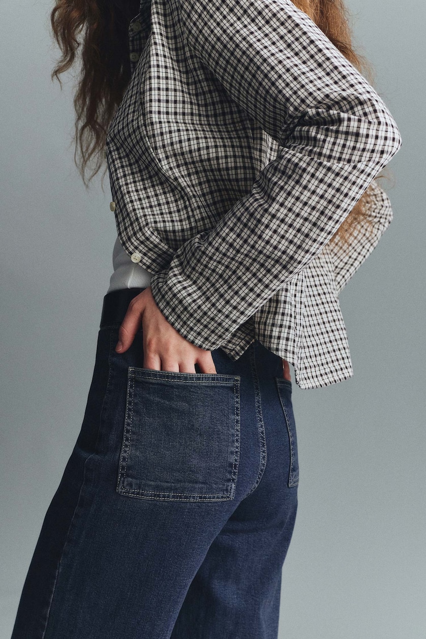 WOMAN Dark Blue Culotte Fit High Waist Jeans