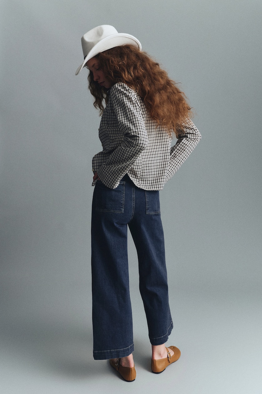 WOMAN Dark Blue Culotte Fit High Waist Jeans