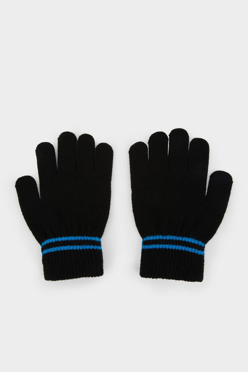 GARÇONS Noir Gants imprimés PlayStation pour garçon