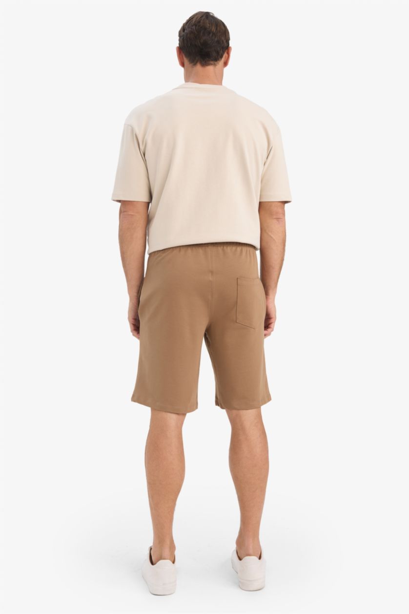 HOMME Marron Clair Short basique avec poches et cordon de serrage