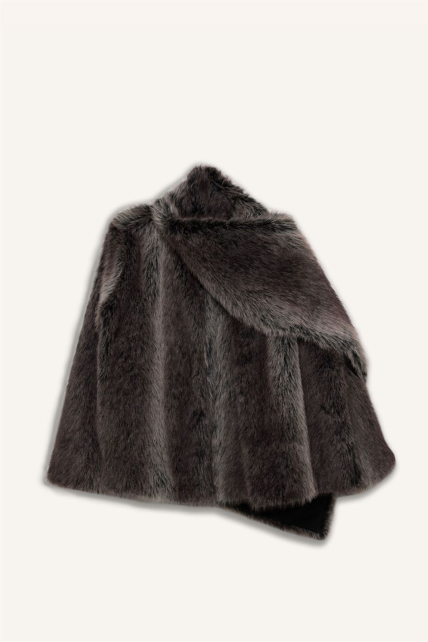 Women Grey Faux Fur