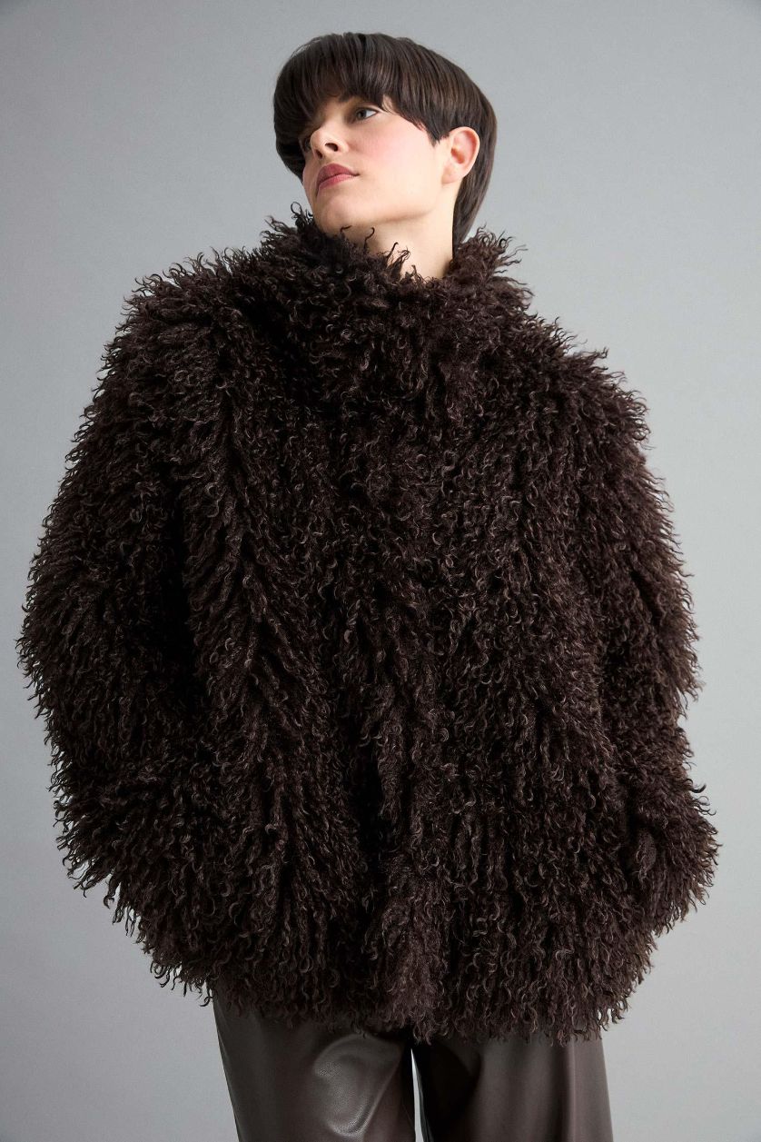 Kadın Kahve Regular Fit Suni Kürk 