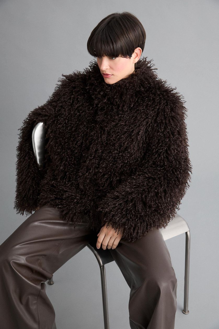 Kadın Kahve Regular Fit Suni Kürk 