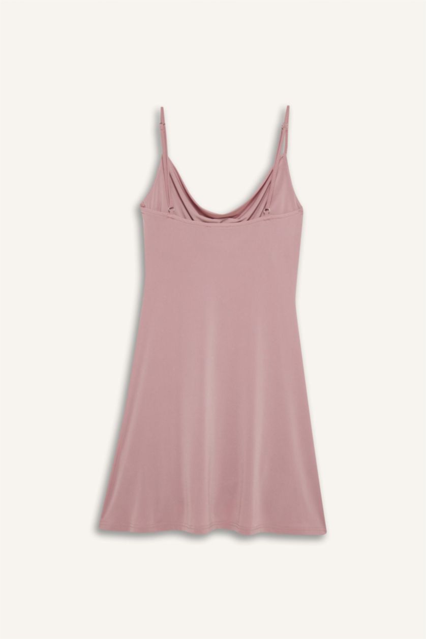 Woman Rose Strappy Mini Dress