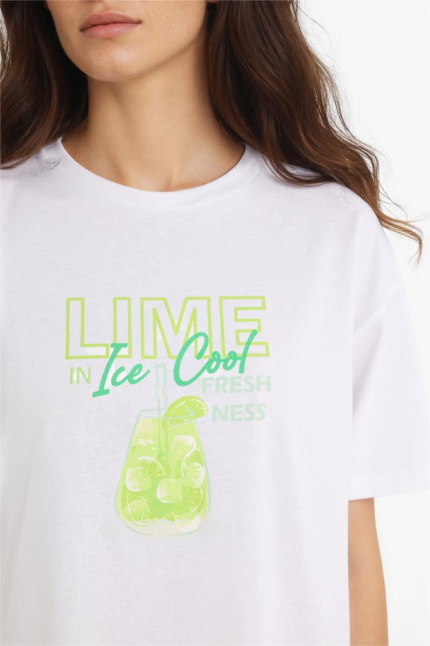 نساء نعناع سيت بجامة قصة عادية شورت وتيشيرت - قطعتين