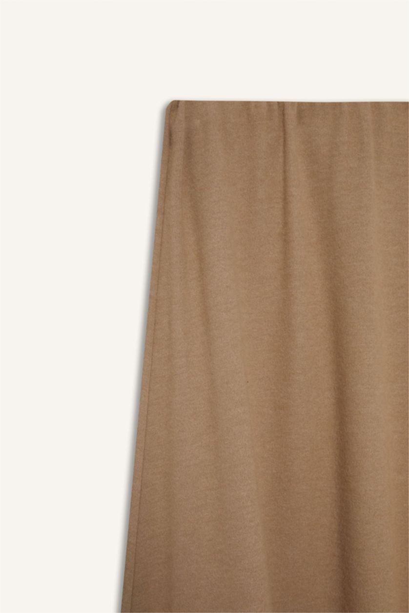 Әйелдерге Бежевый Меланж a сызығы Трикотаж юбка