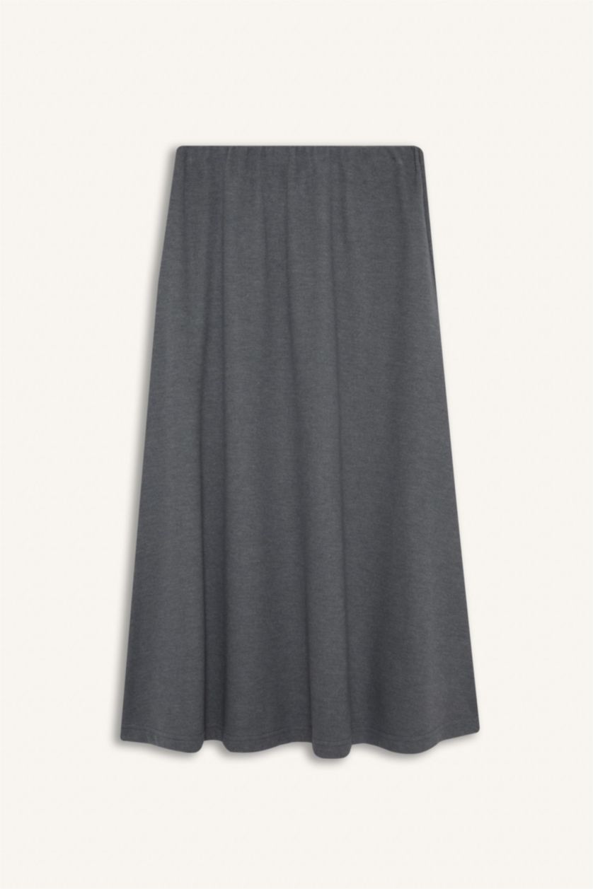 Әйелдерге Сұр Меланж a сызығы Трикотаж юбка