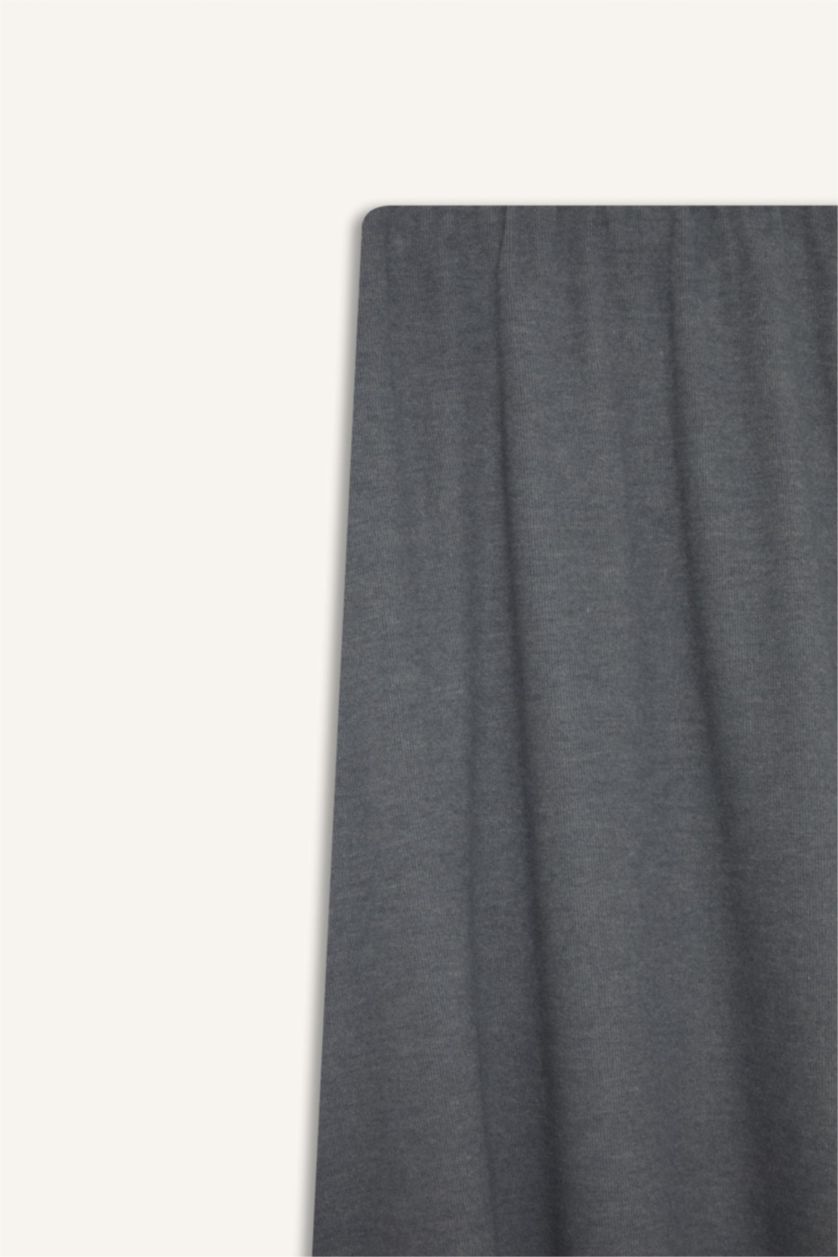 Әйелдерге Сұр Меланж a сызығы Трикотаж юбка