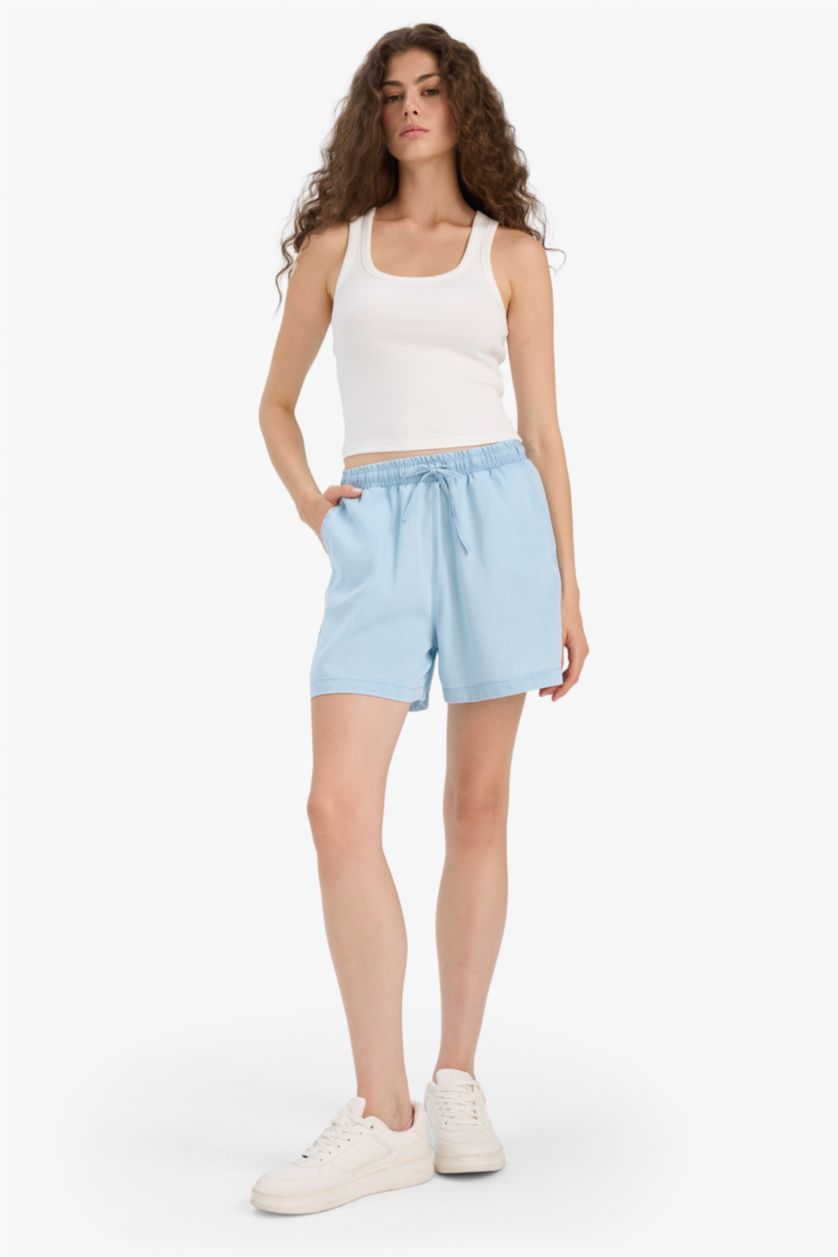 نساء بني فانيلة مضلع قصة عادية بياقة مربعة من قطعتين