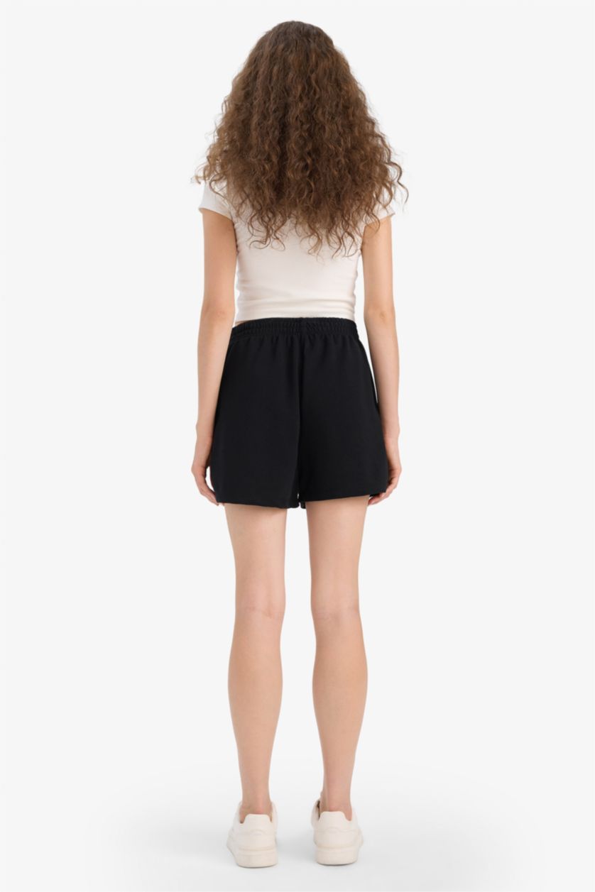 WOMAN Grey Melange Regular Fit Straight Leg Shorts