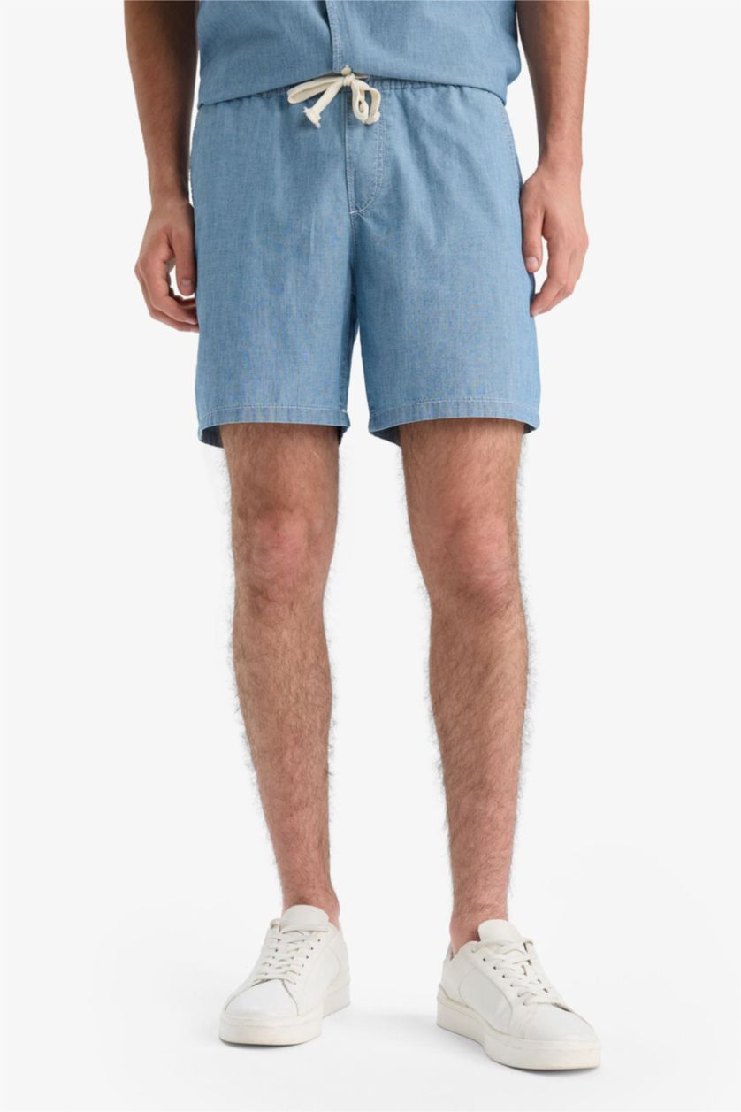 رجال أزرق شورت برمودا جينز قصة مريحة