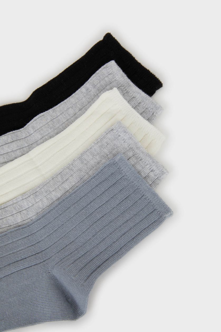 FEMME Gris Lot de 5 paires de Socquettes en coton pour femme