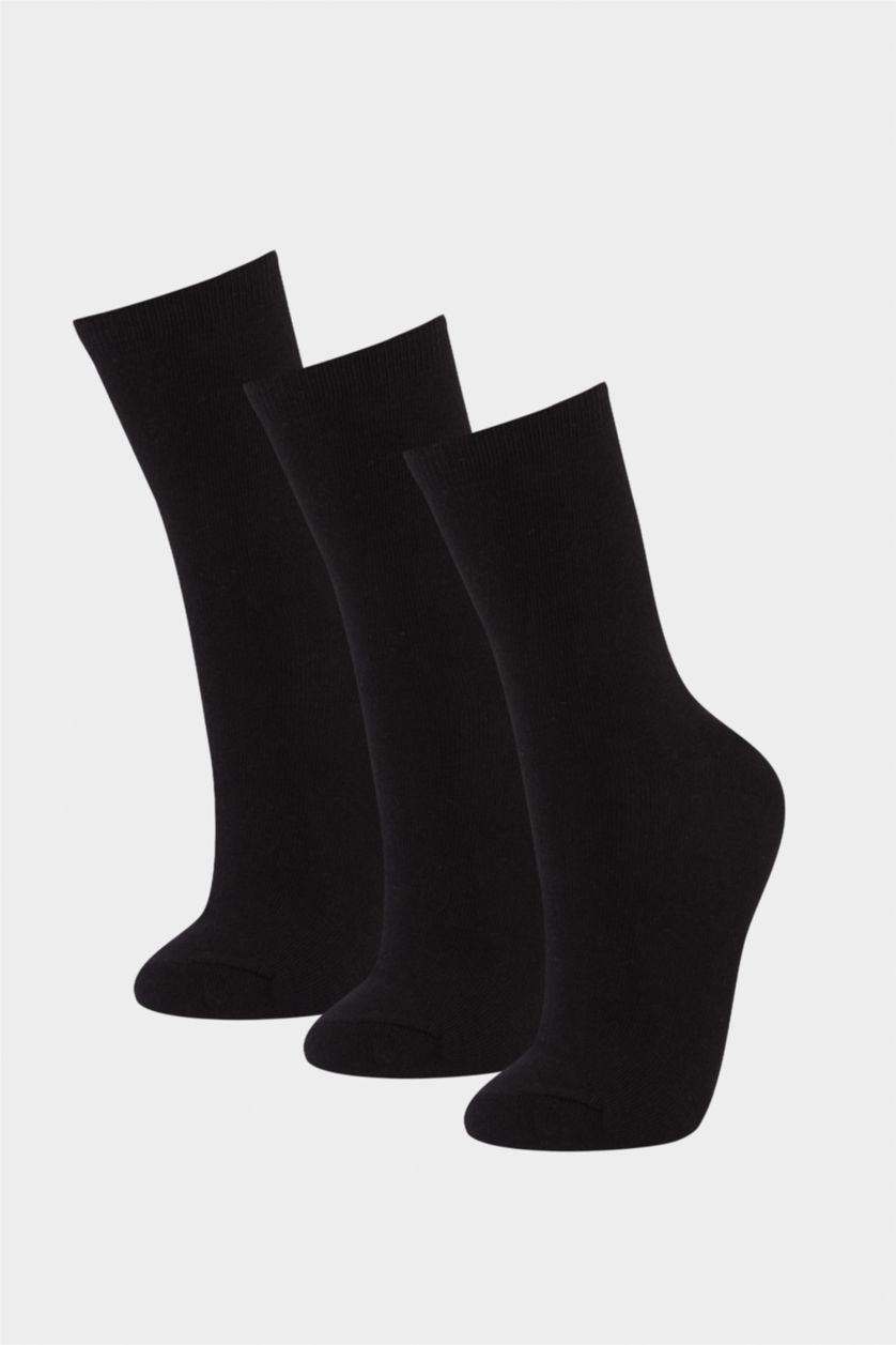 نساء أسود 3 piece Cotton Long sock