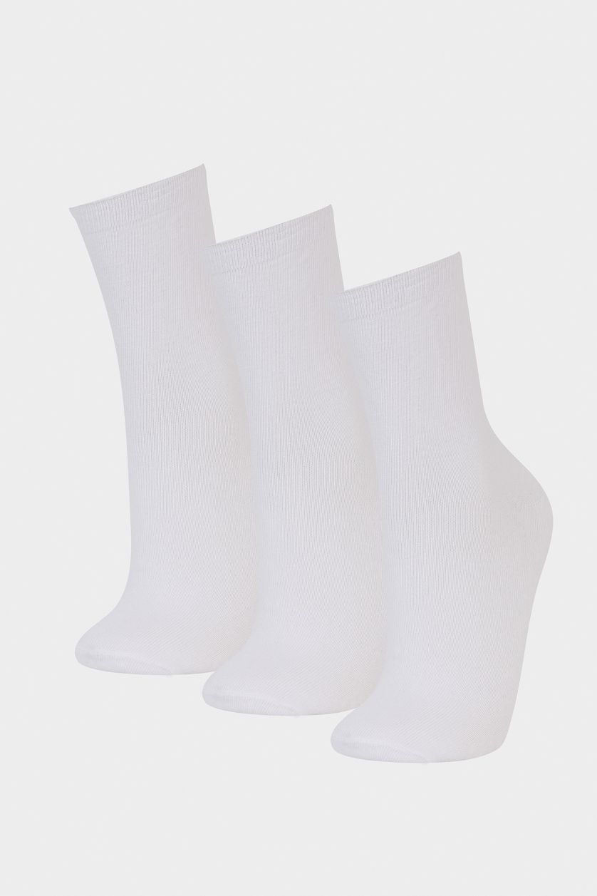 WOMAN White Woman 3 Piece Cotton Long sock