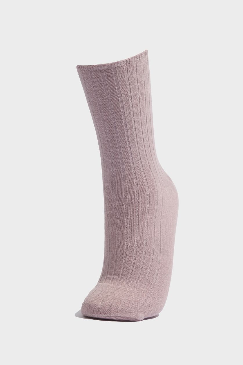 Kadın Bordo Kadın 5'li Pamuklu Uzun Çorap