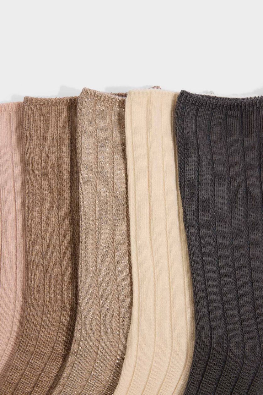 Kadın Karma Kadın 5'li Pamuklu Uzun Çorap