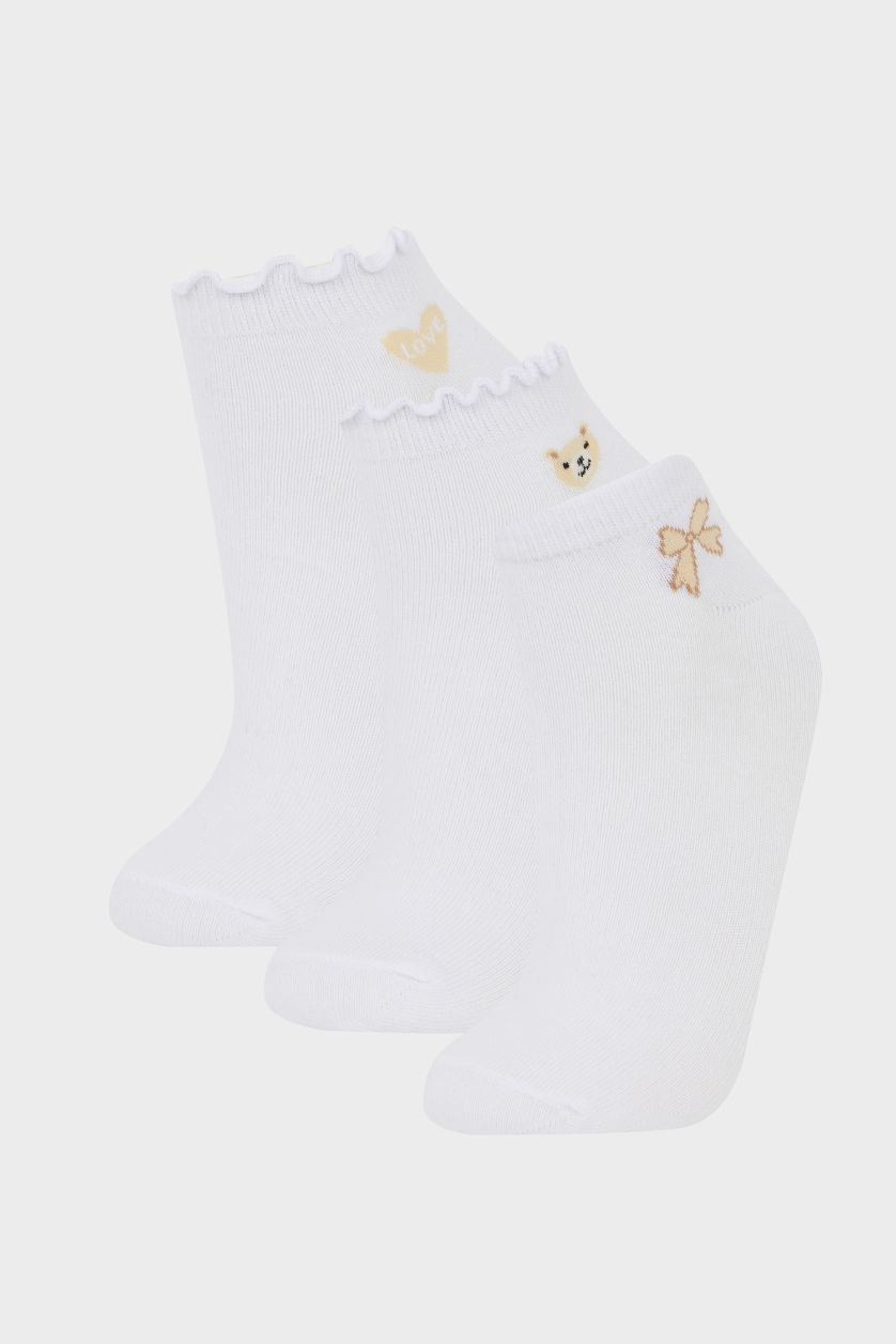 حريمي أبيض (000) شرابات قصيرة حريمي قطن - 3 قطع