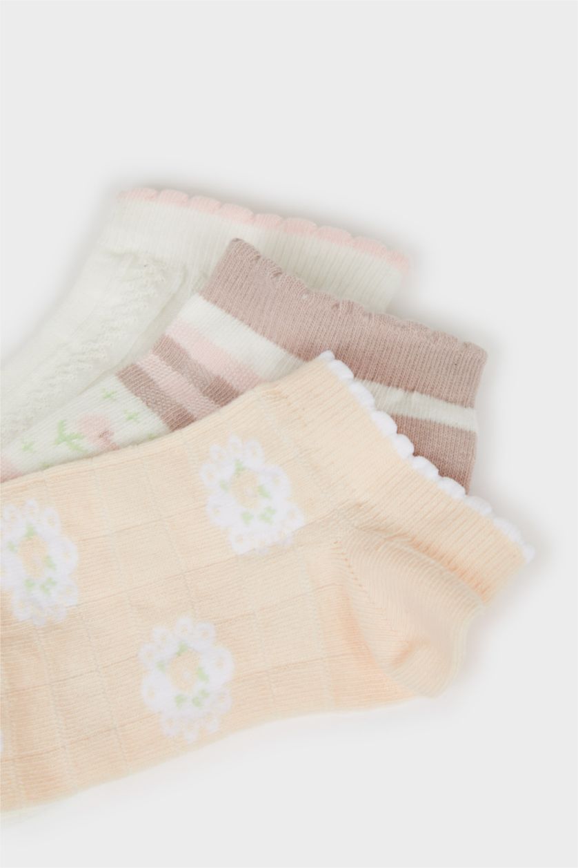 Kadın Karma Kadın 3'lü Pamuklu Patik Çorap