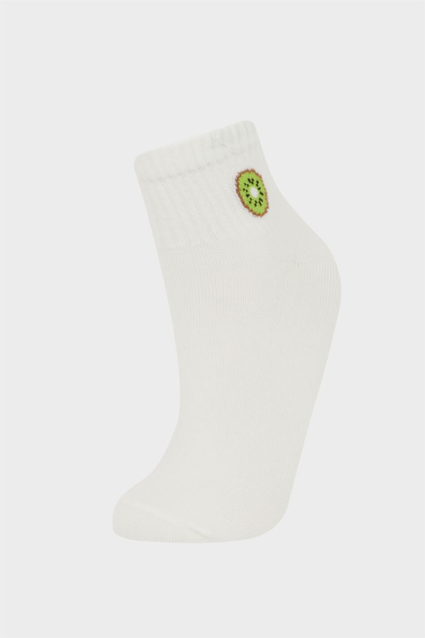 Kadın Karma Kadın Rahat Lastikli 5'li Pamuklu Patik Çorap