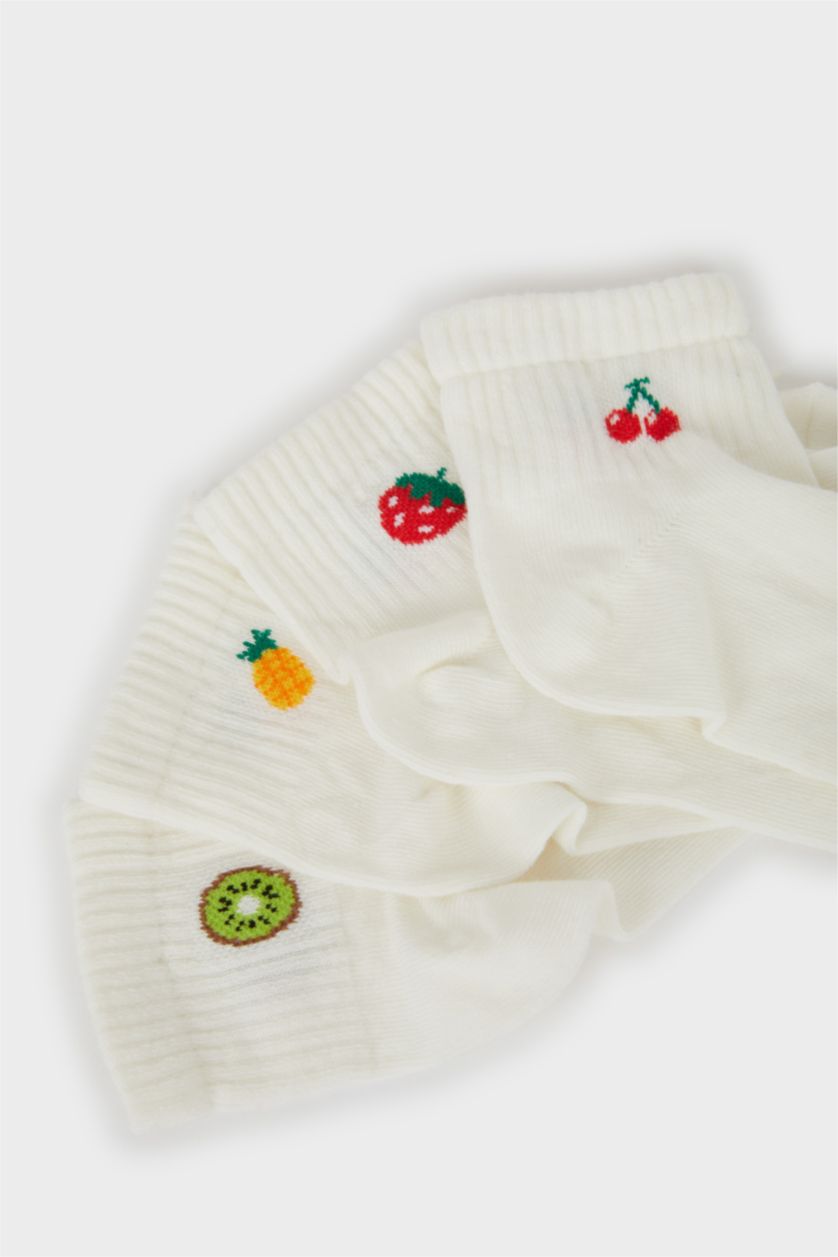 Kadın Karma Kadın Rahat Lastikli 5'li Pamuklu Patik Çorap